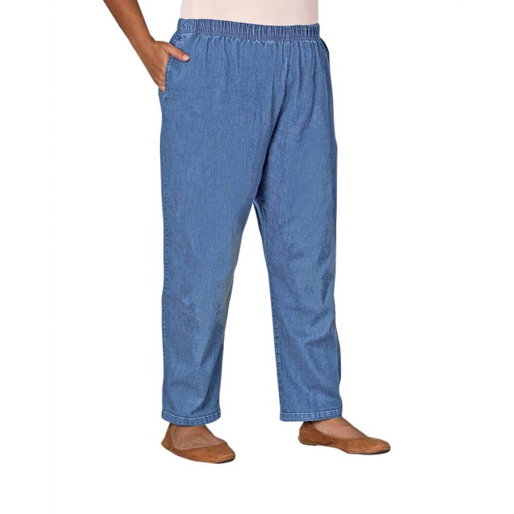 NEW ON THE PLUS SIDE plus size wide leg premium denim jeans in light wash denim